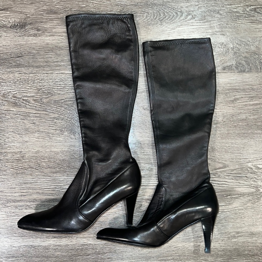 NEW Stuart Weitzman Black Leather Boots Size 8 Blogger Fave